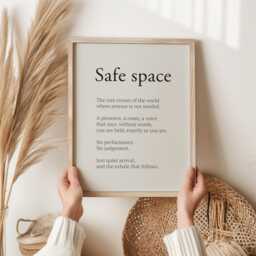 Safe Space Definition Print - Emotional Quote Wall Art Calm Home Decor Therapy Office Mental Health Gift - thumbnail 3