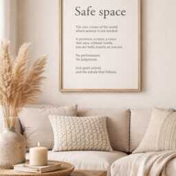 Safe Space Definition Print - Emotional Quote Wall Art Calm Home Decor Therapy Office Mental Health Gift - thumbnail 2