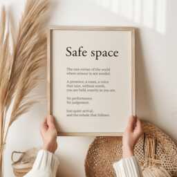 Safe Space Definition Print - Emotional Quote Wall Art Calm Home Decor Therapy Office Mental Health Gift - thumbnail 1