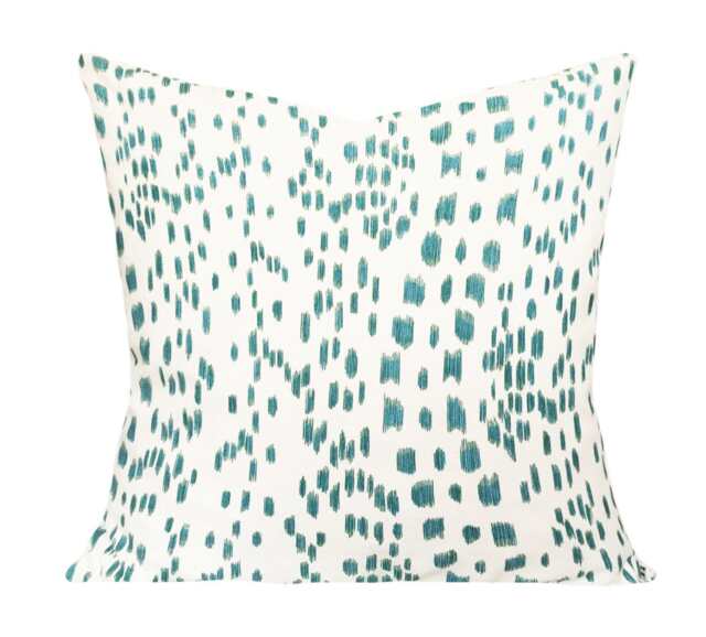 Les Touches Aqua Pillow Cover Brunschwig & Fils Animal Print Throw - image 1