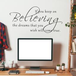 Believe The Dream Wall Decal Inspirational Vinyl Art Bedroom Sticker Quotes - 099 - thumbnail 1
