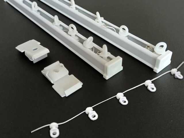 Aluminium Wave Curtain Track System Complete Set, Gliders & Hooks - image 1