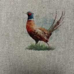 1 X Linen Look Pheasants Game Birds Countryside Print Cushion Cover - thumbnail 3