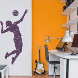 Volleyball Wall Decal For Girls Bedroom, Girl Volleyball Player Sticker Gift, Beach Sticker, Decor - thumbnail 3
