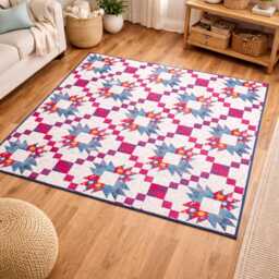 Grandma's Flower Quilt Pattern - Vintage Star Patchwork Throw - PDF Pattern - thumbnail 2