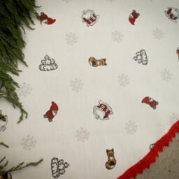 Woodland Christmas Tree Skirt Scandinavian Ornament Fox Decor Foxes - thumbnail 2