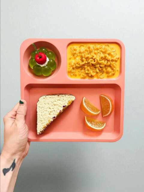 Kiddie Dinner Wall Sculpture /Pop Art/ Fake Food/Retro/ 90S/ Nostalgic/ Dopamine Decor/Maximalist Decor/Kitschy/ Kitchen Art/Kitchen Decor - image 1