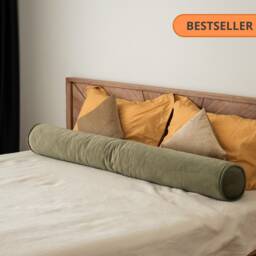 Long Bolster Pillow Velvet Throw Cushion Headboard Round Lumbar Bedding Custom Size - thumbnail 2