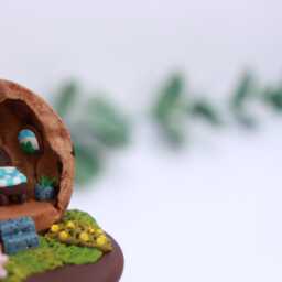 Polymer Clay Pig Miniature Walnut House Fairy House Gift - thumbnail 3