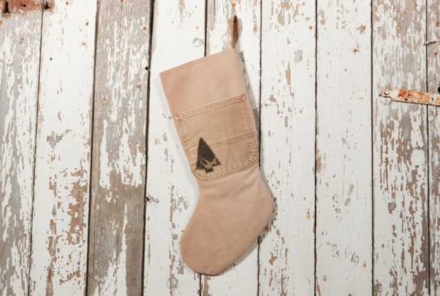 Repurposed & Upcycled Canvas Pants Christmas Stocking - Hunter, Farmer Contractor Or Outdoor Lover - image 1