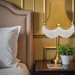 Antique Gold Fabric & Cream Rose Buds Lampshade Handmade For Table & Floor Standard Lamps Shades, Wall Lights, Ceiling Lights - thumbnail 2