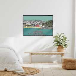 Ty Coch, Porthdinllaen Limited Edition Float Framed Canvas. By Welsh Artist Lisa Reeve - thumbnail 2