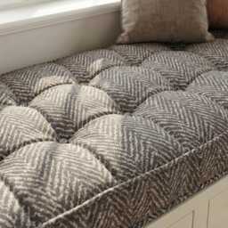 Custom Linen Bench Cushion, Washable Floor French Style Window Cushion - thumbnail 1