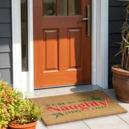 Christmas Doormat We're On The Naughty-Ish List Brush Door Mat Front Decor Gift Xmas Festive Holidays - thumbnail 3