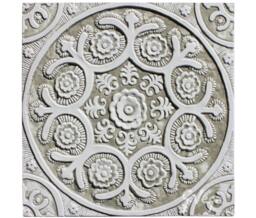 Ceramic Tiles With Suzani Design For Wall Decoration, Kitchen Art, Hanging, Handmade Tile, #1 30cm Beige&white - thumbnail 1