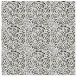 Ceramic Tiles With Suzani Design For Wall Decoration, Kitchen Art, Hanging, Handmade Tile, #1 30cm Beige&white - thumbnail 3