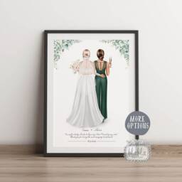 Personalised Gift For Bridesmaid, Maid Of Honour, Bride, Bridesmaid Gift, Print, Wedding Print - thumbnail 3