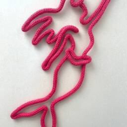 Knitted Mermaid Wall Hanging - Under The Sea Theme Nursery Wire Shape Decor Aquarium Nautical - thumbnail 3