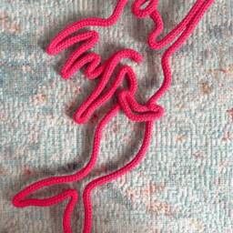 Knitted Mermaid Wall Hanging - Under The Sea Theme Nursery Wire Shape Decor Aquarium Nautical - thumbnail 2