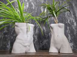 David & Venus Head Planters, Classical Cast Stone Plant Pots
