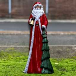 Stone Santa Claus Statue Charming Holiday Figurine Concrete Ornament Outdoor Festive Sculpture Home Christmas Decor Winter Gift Idea - thumbnail 4