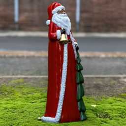 Stone Santa Claus Statue Charming Holiday Figurine Concrete Ornament Outdoor Festive Sculpture Home Christmas Decor Winter Gift Idea - thumbnail 3