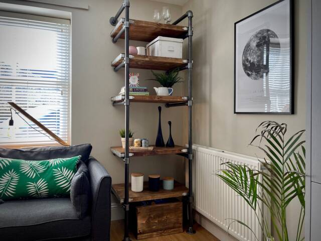 Industrial Scaffold Board Bookcase Steel Tube Shelving Unit - image 1