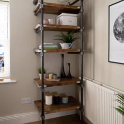 Industrial Scaffold Board Bookcase Steel Tube Shelving Unit - thumbnail 2