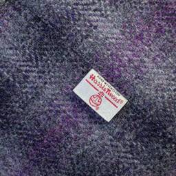 Harris Tweed Thistle & Flint Wave Footstool With Button & Steel Hairpin Legs - thumbnail 2