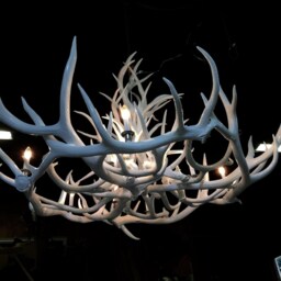 High Gloss White Large Antler Chandelier - thumbnail 3