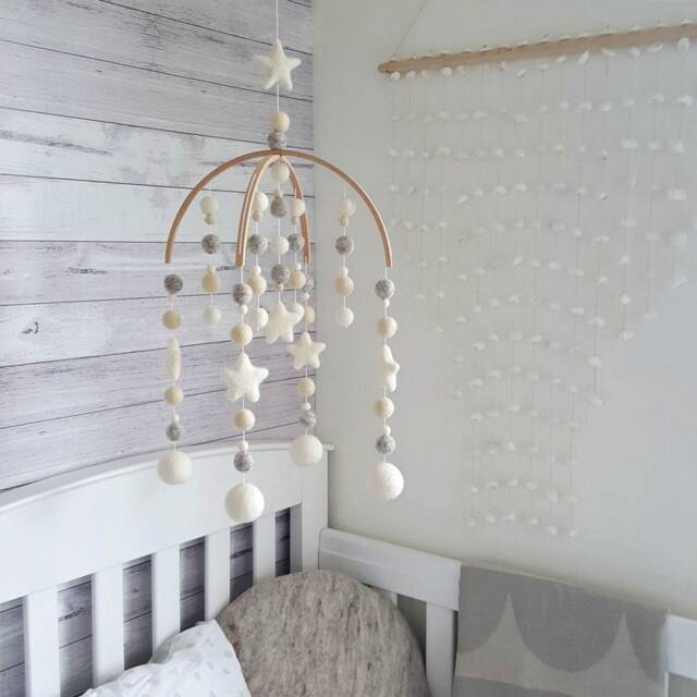 Baby Mobile Neutral, Nursery Mobile, Felt Crib Shower Gifts, Nursery, Pregnancy Gift, Room Decor, Gift - image 1