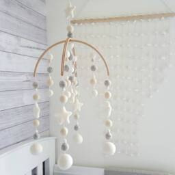 Baby Mobile Neutral, Nursery Mobile, Felt Crib Shower Gifts, Nursery, Pregnancy Gift, Room Decor, Gift - thumbnail 3
