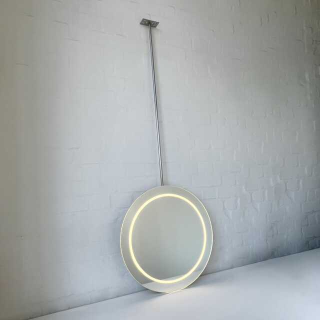 Orbis??? Ceiling Suspended Illuminated Round Frameless Mirror - image 1