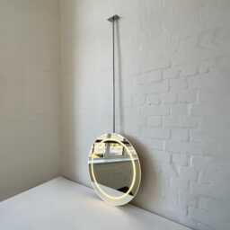Orbis??? Ceiling Suspended Illuminated Round Frameless Mirror - thumbnail 3