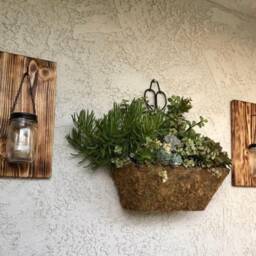 Hillbilly Mason Jar Sconces, Torched Wood Sconces, Wall Country Decor, Farmhouse Mason Jar Sconce, Rustic - thumbnail 4
