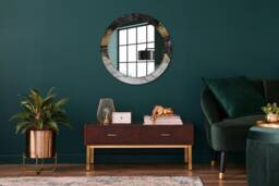 Marble & Gold, Round Mirror Frame, Decorative Mirror, Frame Print, Unique Wall - thumbnail 1