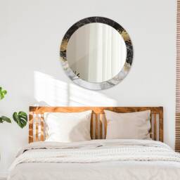 Marble & Gold, Round Mirror Frame, Decorative Mirror, Frame Print, Unique Wall - thumbnail 3