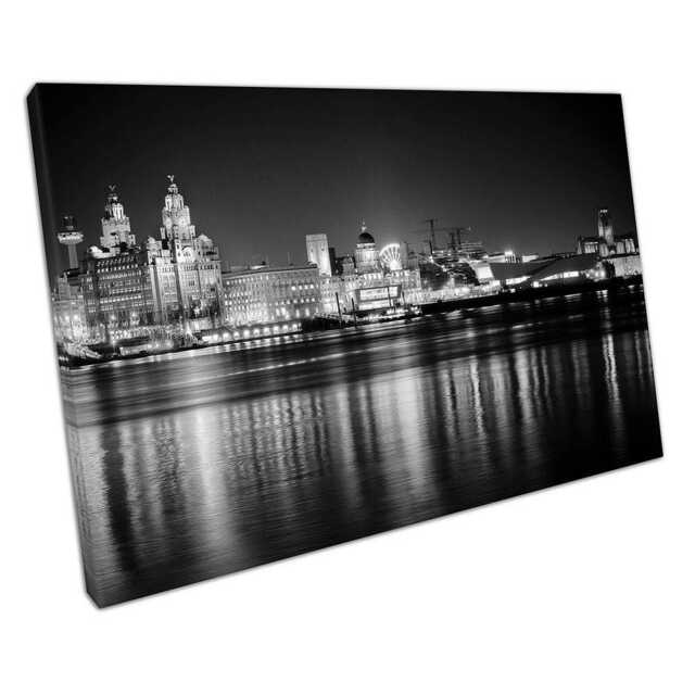Liverpool Cityscape Canvas Print Liver Building Albert Dock Wall Art For Home Or Office - image 1