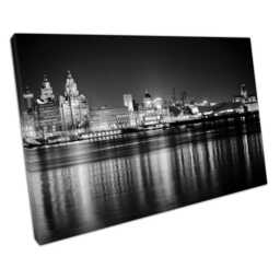 Liverpool Cityscape Canvas Print Liver Building Albert Dock Wall Art For Home Or Office - thumbnail 1