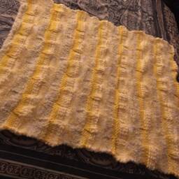Hand Knitted Sun Rays Color Unisex Baby/Toddler Blanket - thumbnail 4