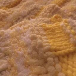 Hand Knitted Sun Rays Color Unisex Baby/Toddler Blanket - thumbnail 3