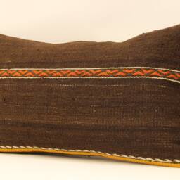 Lumbar Pillow 12x20 in - 20x50 cm Turkish Kilim Cover, Handmade Home Living Boho Pillow, Vintage Throw Covers Old Cushion, 4Oef-476 - thumbnail 3