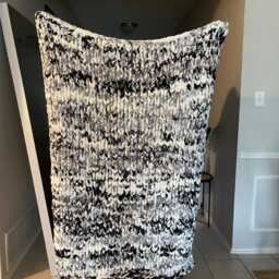 Chunky Knit Throw Statement Blanket - Handmade Snuggle Reversible Available in Custom Sizes - thumbnail 2