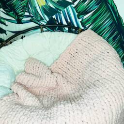 Chunky Knit Throw Statement Blanket - Handmade Snuggle Reversible Available in Custom Sizes - thumbnail 4
