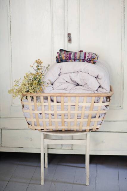 Queen Size Natural Softened Linen Bed Set Of 3 Pc - Us Duty Paid - image 1