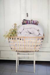 Queen Size Natural Softened Linen Bed Set Of 3 Pc - Us Duty Paid