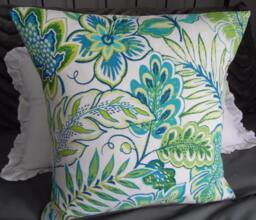 New Print.tropical Leaf.greens.navy.blues.white.pillow Cover.slipcovers.summer Decor.cushion Cover.toss Pillow.throw Pillow.accent Pillow - thumbnail 1