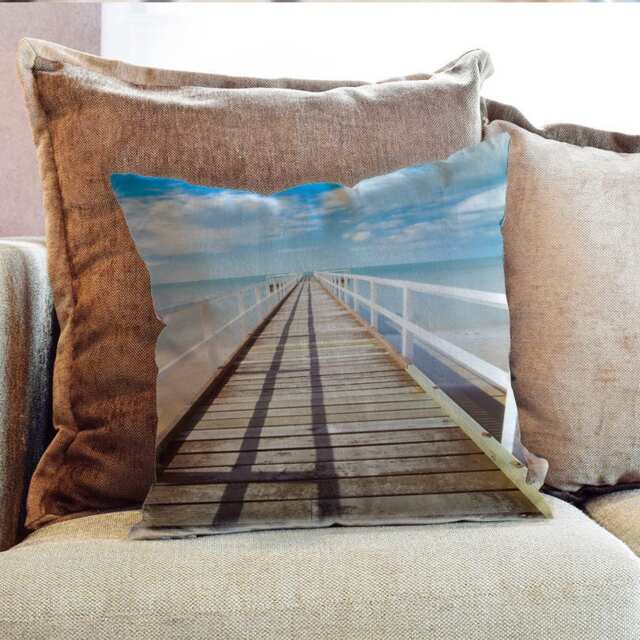 Beach Sea Ocean Photography - Decorative Pillow Throw Cushion Fabric , Case Cover Or With Filling