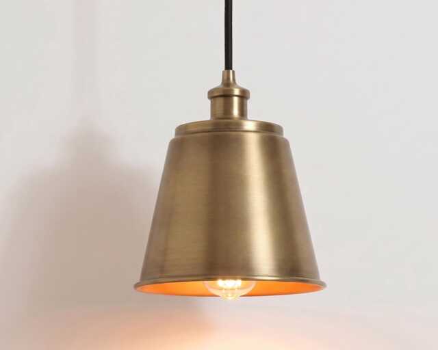 Hanging Light - Elegant Antique Brass Cone - Luxury Modern Ceiling Lamp For Kitchen, Caf?? And, Living Room, Bedroom Home Decor - image 1