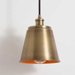 Hanging Light - Elegant Antique Brass Cone - Luxury Modern Ceiling Lamp For Kitchen, Caf?? And, Living Room, Bedroom Home Decor - thumbnail 2